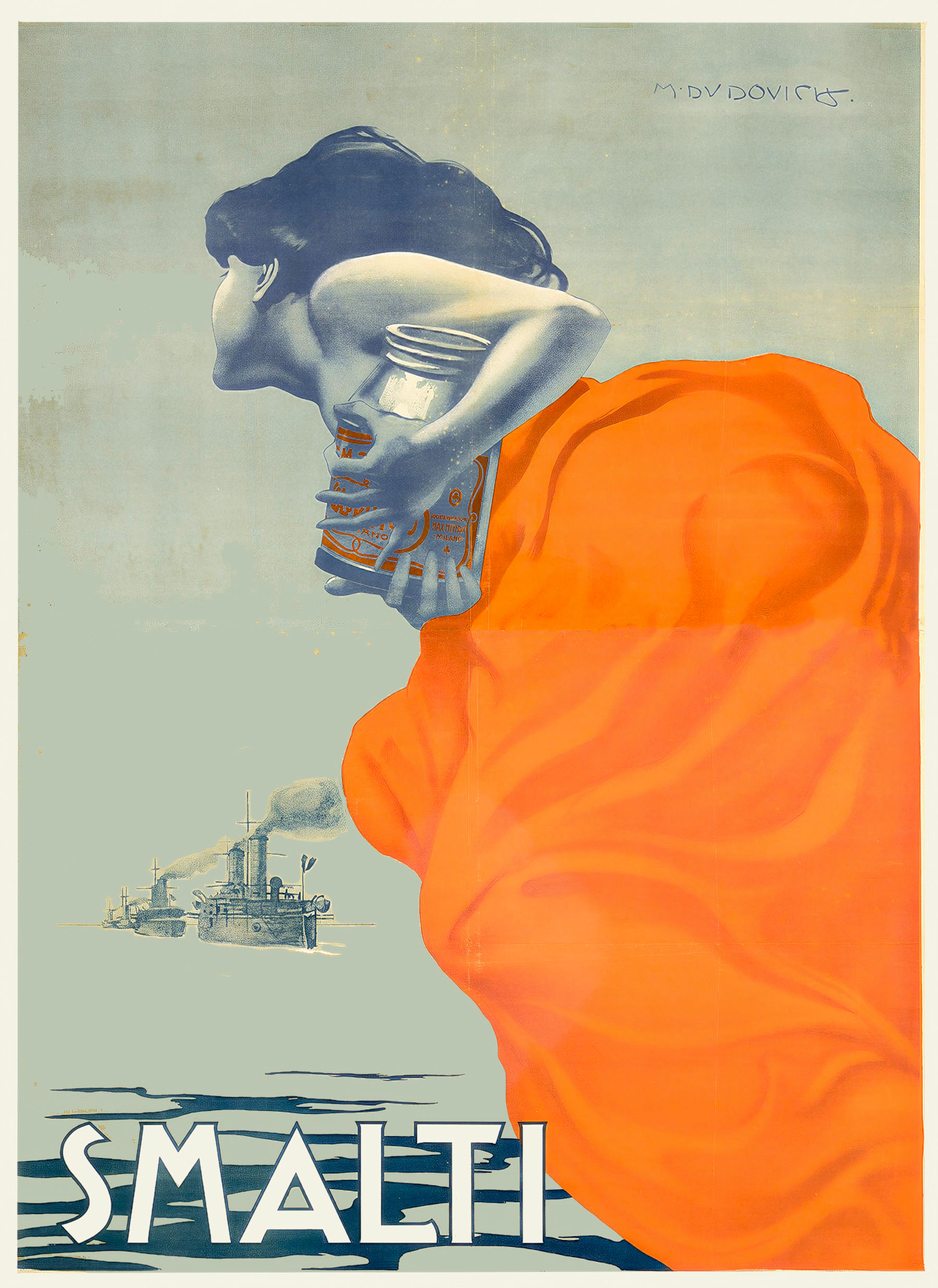 "Póster Art Deco Dudovich 'Smalti' vintage de 1920 - 24x36"" 🎨" - Imagen 1 de 5