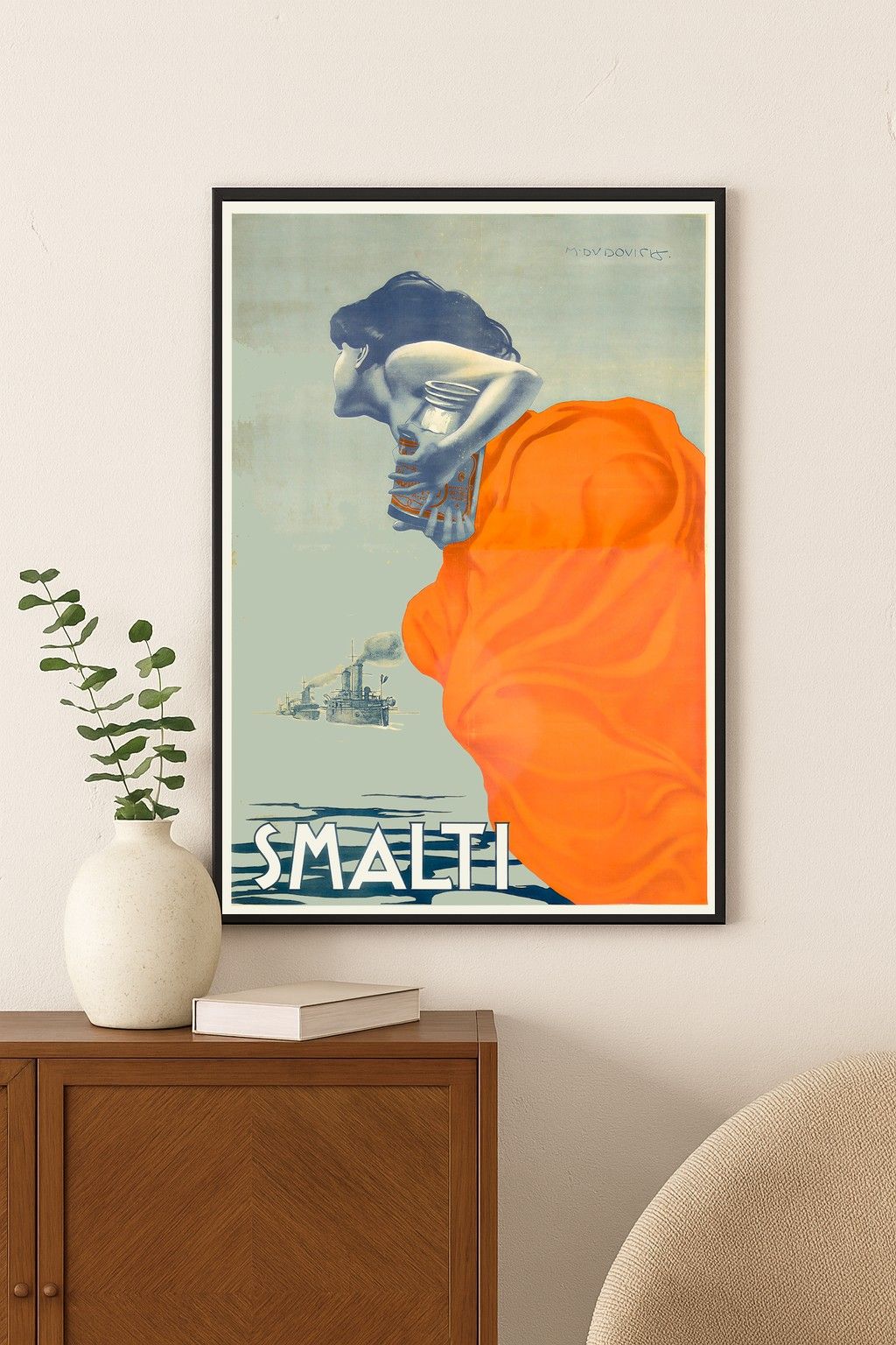 "Póster Art Deco Dudovich 'Smalti' vintage de 1920 - 24x36"" 🎨" - Imagen 3 de 5